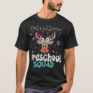Preschool Teacher Christmas Preschool Squad Reinde T-shirt