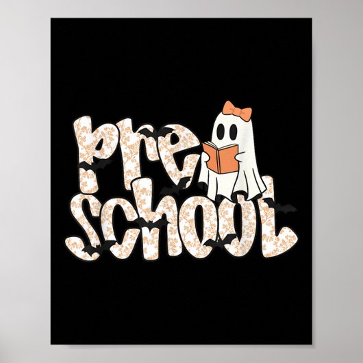 Preschool Teacher Halloween Ghost Teacher Reading Poster (Voorkant)