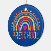 Preschool Teacher Leopard Rainbow Back To School  Keramisch Ornament (Links)