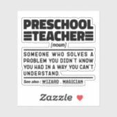 Preschool Teacher Noun Educator Waardering Schatti Sticker (Vel)