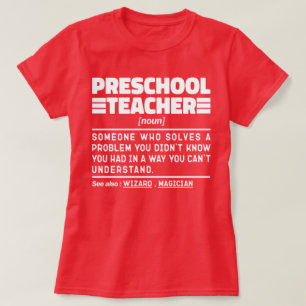 Preschool Teacher Noun Educator Waardering Schatti T-shirt
