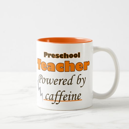 Preschool Teacher Powered by caffeine Tweekleurige Koffiemok (Rechts)