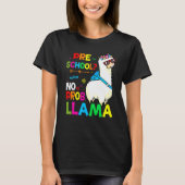 Preschool Teacher Rainbow No Prob Llama 100th Day  T-shirt (Voorkant)