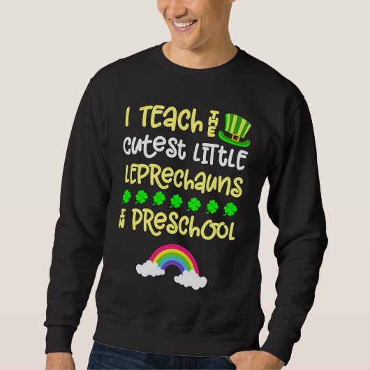 Preschool Teacher St Patrick Day Pre K Rainbow Lep Trui (Voorkant)