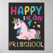 Preschool Unicorn First Day Of School Poster (Voorkant)