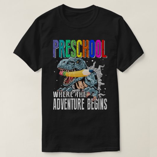 PRESCHOOL, waar het avontuur begint T-shirt (Design voorkant)