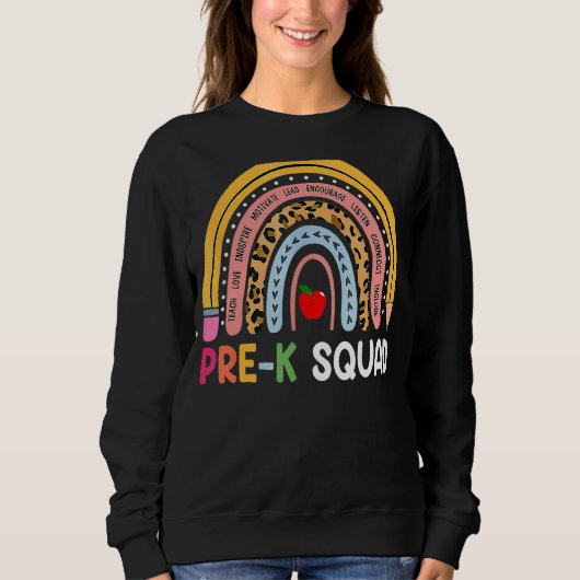 Preschoolplein leraar regenboog trui (Voorkant)