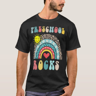 Preschoolse Rocks Cute Rainbow Heart, eerste dag S T-shirt