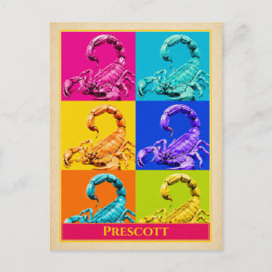 Prescott ansichtkaart Arizona Schorpioen Vintage Briefkaart