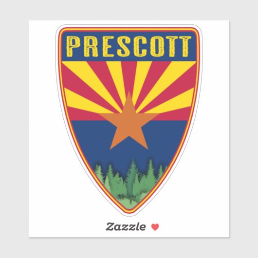 Prescott Arizona Shield Sticker (Vel)
