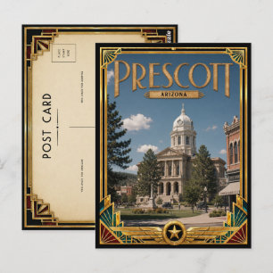 Prescott Arizona Vintage Art Deco Gouden Tijdperk Briefkaart
