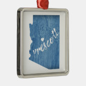 Prescott Arizona Wood Grain Metalen Ornament (Rechts)