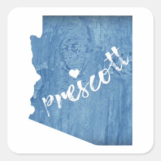 Prescott Arizona Wood Grain Vierkante Sticker (Voorkant)