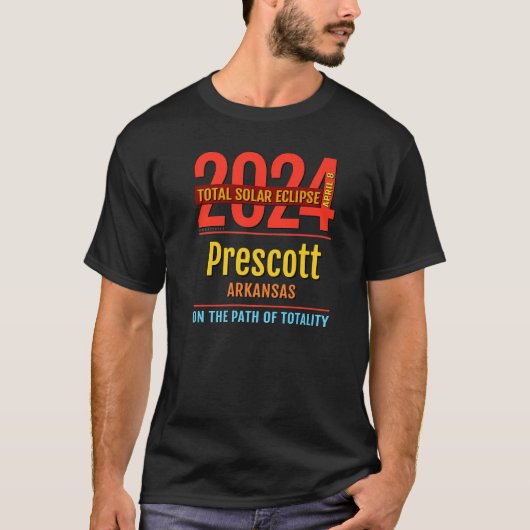 Prescott Arkansas AR Total Solar Eclipse 2024 4 T-shirt (Voorkant)