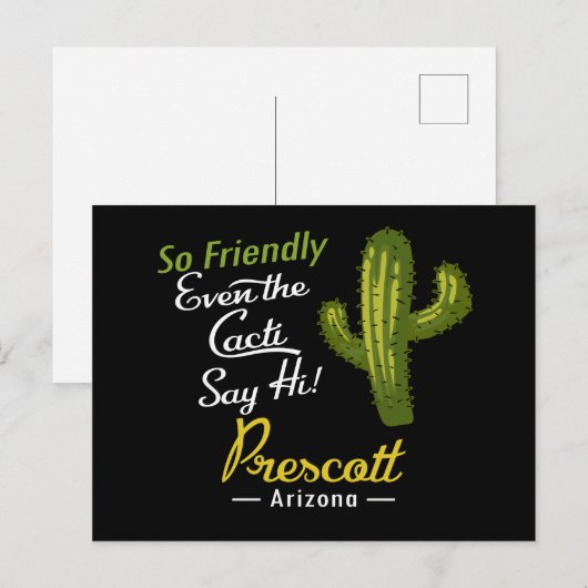 Prescott Cactus Funny Retro Briefkaart (Voorkant / Achterkant)