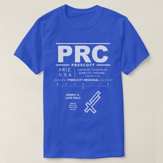 Prescott Regional Airport PRC T-shirt (Design voorkant)