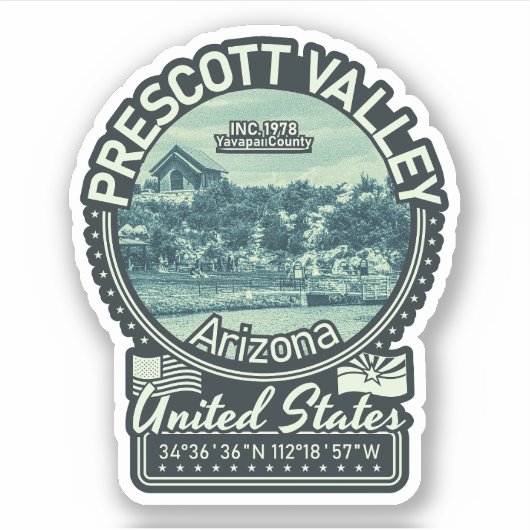 PRESCOTT VALLEY ARIZONA - PRESCOTT NATIONAAL FORES STICKER (Voorkant)