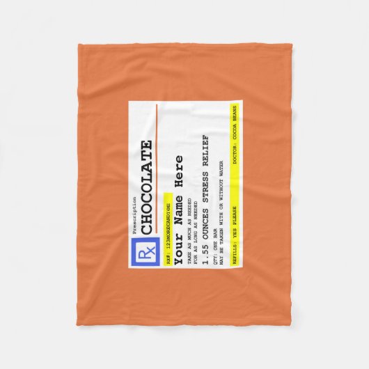 Prescription Chocolate Gepersonaliseerd Funny Fleece Deken (Voorkant)