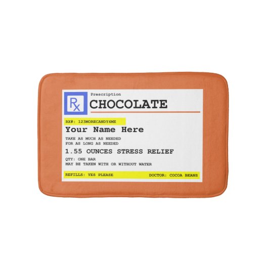 Prescription Chocolate Personalized Badmat (Voorkant)