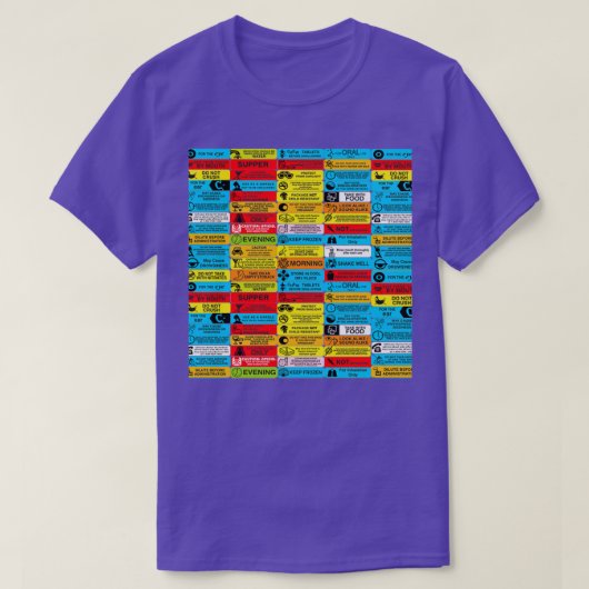 Prescription warning labels 1 t-shirt (Design voorkant)