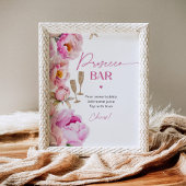 Presecco bar fel roze pioen bruids mimosa bar poster