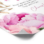 Presecco bar fel roze pioen bruids mimosa bar poster (Hoek)