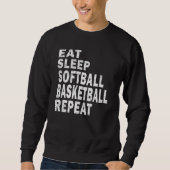 Present Eat Sleep Softball Basketball Repeat Boys Trui (Voorkant)