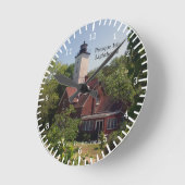 Present Isle Lighthouse Eire, PA clock Ronde Klok (Hoek)