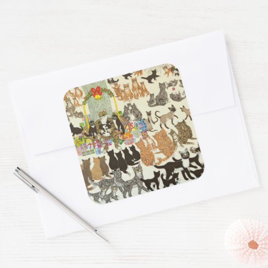 Present Time 2012 Vierkante Sticker (Envelop)