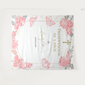 Presentación 3 años Achtergrond Butterflys Roze Wandkleed (Voorkant (horizontaal))