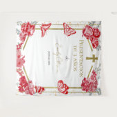 Presentación 3 años achtergrond vlinders rood wandkleed (Voorkant (horizontaal))