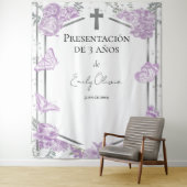 Presentación 3 años Achtergrond Vlinders Wandkleed (In situ)