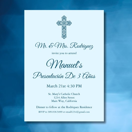 Presentación 3 Años Blauw Mexicaans 3 Jaar Verjaar Kaart