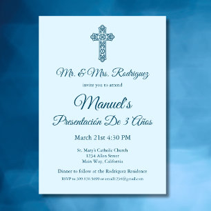 Presentación 3 Años Blauw Mexicaans 3 Jaar Verjaar Kaart