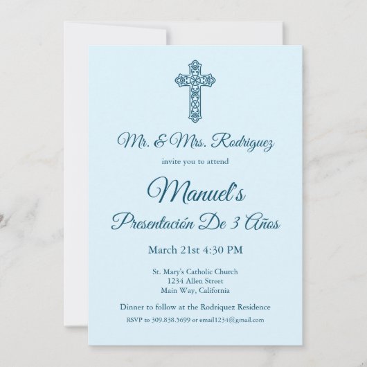 Presentación 3 Años Blauw Mexicaans 3 Jaar Verjaar Kaart (Voorkant)