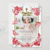 Presentación 3 años Foto uitnodiging vlinder (Voorkant)