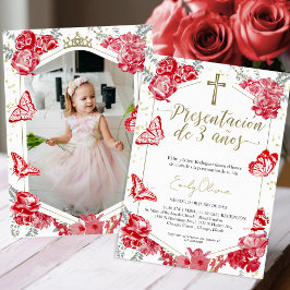 Presentación 3 años Foto uitnodiging vlinder