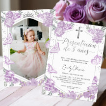 Presentación 3 años Foto uitnodiging vlinder