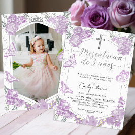 Presentación 3 años Foto uitnodiging vlinder