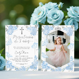 Presentación 3 años Foto uitnodiging vlinder