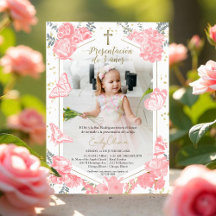 Presentación 3 años Foto uitnodiging vlinder