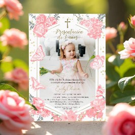 Presentación 3 años Foto uitnodiging vlinder