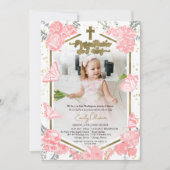 Presentación 3 años Foto uitnodiging vlinder (Voorkant)