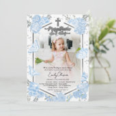 Presentación 3 años Foto uitnodiging vlinder (Staand voorkant)