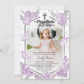 Presentación 3 años Foto uitnodiging vlinder (Voorkant)