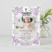 Presentación 3 años Foto uitnodiging vlinder (Staand voorkant)