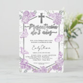 Presentación 3 años Foto uitnodiging vlinder (Staand voorkant)