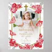 Presentación 3 años Foto Welkomstbord Butterflys Poster (Voorkant)