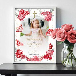 Presentación 3 años Foto Welkomstbord Butterflys Poster