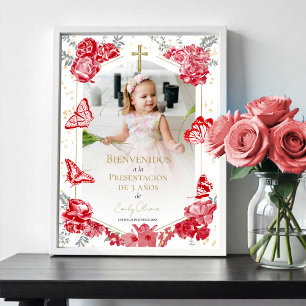 Presentación 3 años Foto Welkomstbord Butterflys Poster